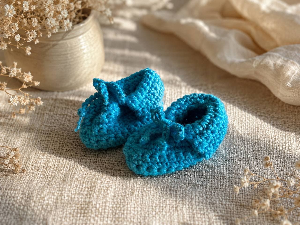 Turquoise Baby Booties